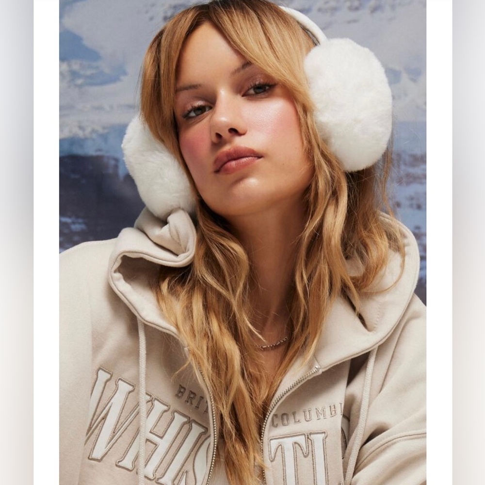 White fluffy earmuffs NWOT